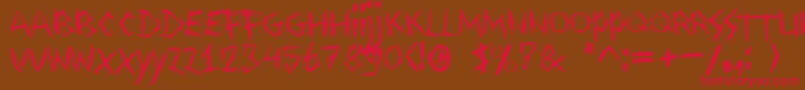 Drawingblood Font – Red Fonts on Brown Background