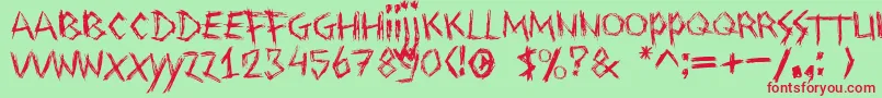 Drawingblood Font – Red Fonts on Green Background