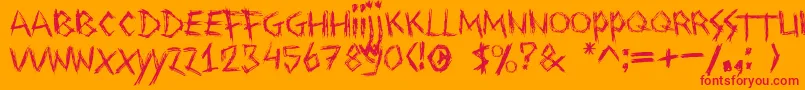 Drawingblood Font – Red Fonts on Orange Background