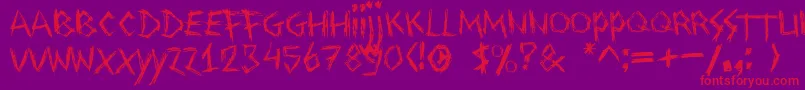 Drawingblood Font – Red Fonts on Purple Background