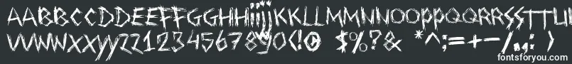 Drawingblood-fontti – valkoiset fontit mustalla taustalla