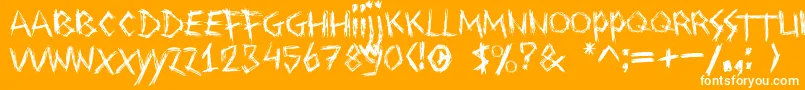 Drawingblood Font – White Fonts on Orange Background