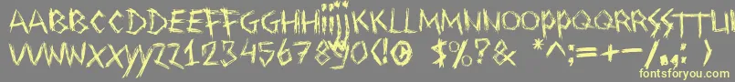 Drawingblood Font – Yellow Fonts on Gray Background