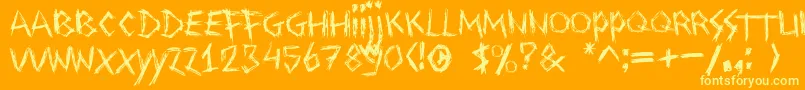 フォントDrawingblood – オレンジの背景に黄色の文字