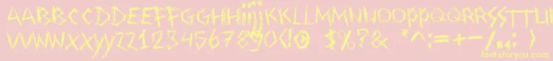Drawingblood Font – Yellow Fonts on Pink Background