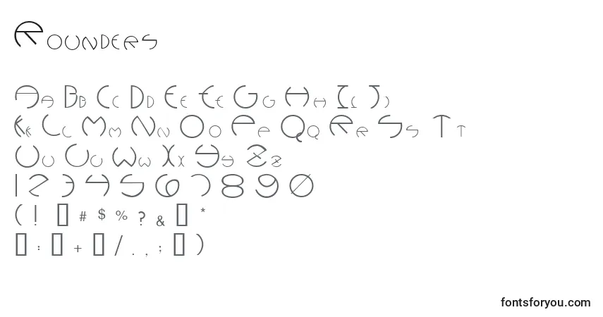 Schriftart Rounders – Alphabet, Zahlen, spezielle Symbole