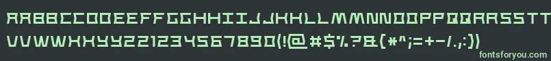 フォントStrongLine7 – 黒い背景に緑の文字