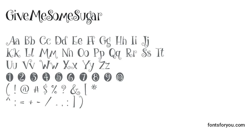 Czcionka GiveMeSomeSugar – alfabet, cyfry, specjalne znaki