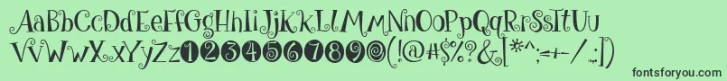GiveMeSomeSugar-fontti – mustat fontit vihreällä taustalla