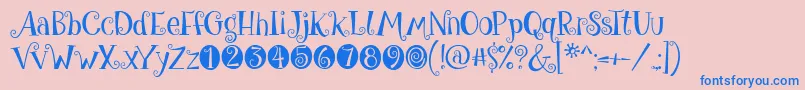 フォントGiveMeSomeSugar – ピンクの背景に青い文字