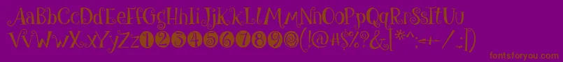 GiveMeSomeSugar-Schriftart – Braune Schriften auf violettem Hintergrund