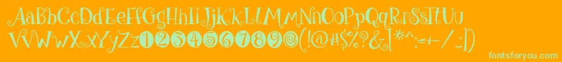GiveMeSomeSugar Font – Green Fonts on Orange Background