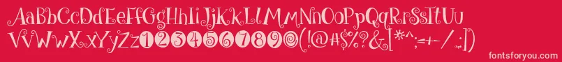 GiveMeSomeSugar-Schriftart – Rosa Schriften auf rotem Hintergrund