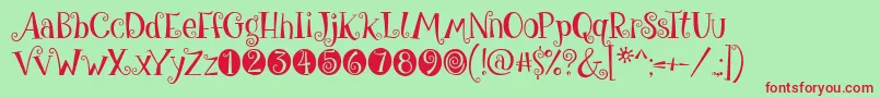 GiveMeSomeSugar Font – Red Fonts on Green Background