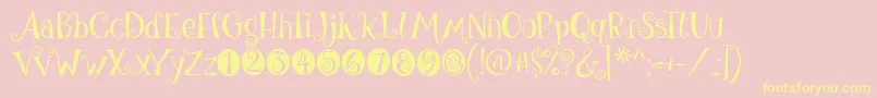 GiveMeSomeSugar-fontti – keltaiset fontit vaaleanpunaisella taustalla