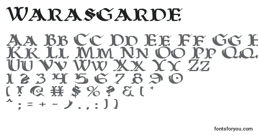 A fonte Warasgarde – alfabeto, números, caracteres especiais