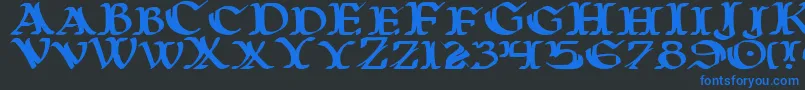 Warasgarde Font – Blue Fonts on Black Background