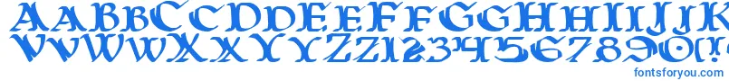 フォントWarasgarde – 白い背景に青い文字