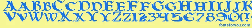 Warasgarde Font – Blue Fonts on Yellow Background