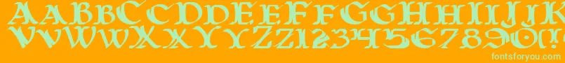 Warasgarde Font – Green Fonts on Orange Background