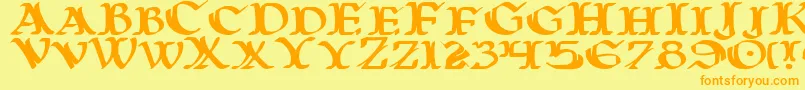 Warasgarde Font – Orange Fonts on Yellow Background