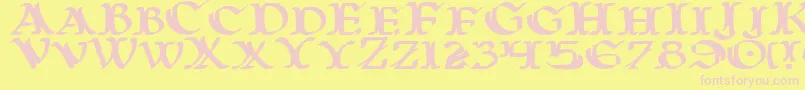 Warasgarde Font – Pink Fonts on Yellow Background