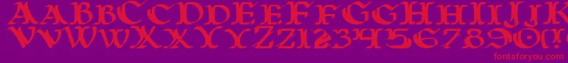 Warasgarde Font – Red Fonts on Purple Background