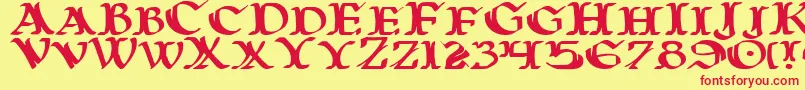 Warasgarde Font – Red Fonts on Yellow Background