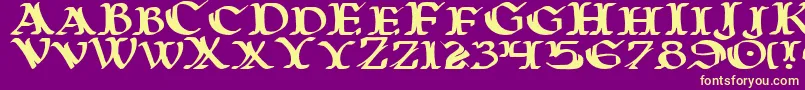 Warasgarde Font – Yellow Fonts on Purple Background