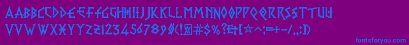 フォントPrViking – 紫色の背景に青い文字