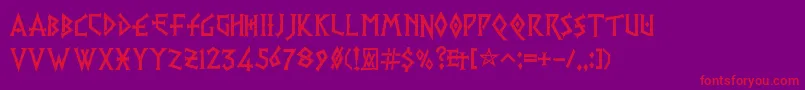 フォントPrViking – 紫の背景に赤い文字