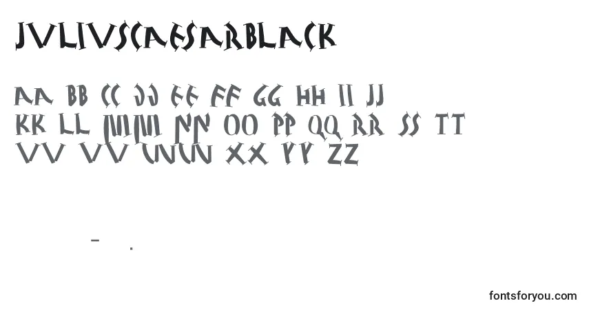Czcionka Juliuscaesarblack – alfabet, cyfry, specjalne znaki