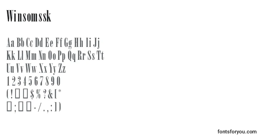 Schriftart Winsomssk – Alphabet, Zahlen, spezielle Symbole