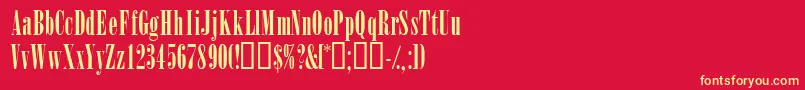 Winsomssk-Schriftart – Gelbe Schriften auf rotem Hintergrund