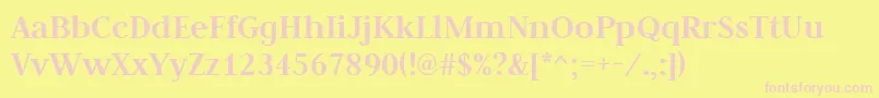 JudsonBold-fontti – vaaleanpunaiset fontit keltaisella taustalla