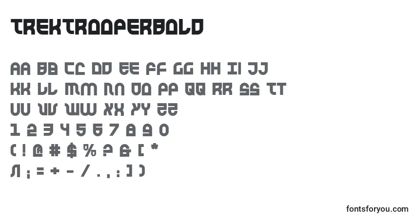 A fonte TrekTrooperBold – alfabeto, números, caracteres especiais