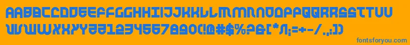 TrekTrooperBold Font – Blue Fonts on Orange Background