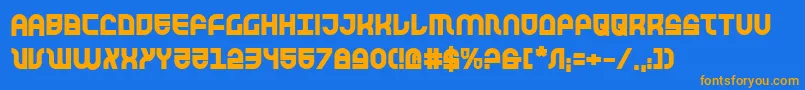TrekTrooperBold Font – Orange Fonts on Blue Background