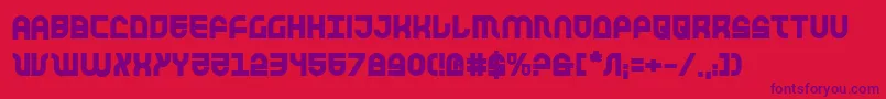 Czcionka TrekTrooperBold – fioletowe czcionki na czerwonym tle