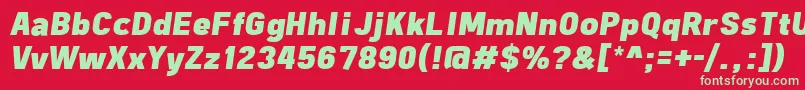 FreeroadBlackItalic Font – Green Fonts on Red Background