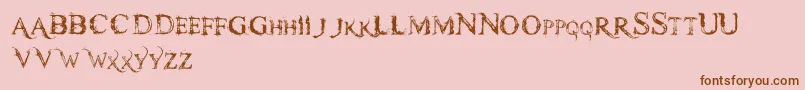 Scochflashfont-Schriftart – Braune Schriften auf rosa Hintergrund
