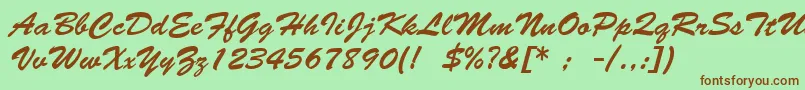 Lisätietoja BrushScriptLt-fontista BrushScriptLt-fontti – ruskeat fontit vihreällä taustalla