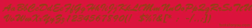 Шрифт BrushScriptLt – коричневые шрифты на красном фоне