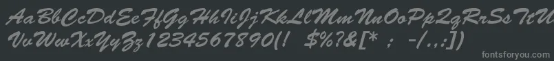 BrushScriptLt Font – Gray Fonts on Black Background