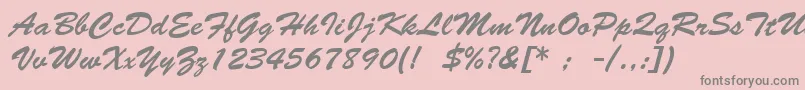 BrushScriptLt Font – Gray Fonts on Pink Background