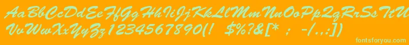 Police BrushScriptLt – polices vertes sur fond orange