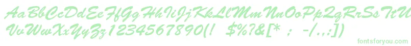 BrushScriptLt-Schriftart – Grüne Schriften auf weißem Hintergrund