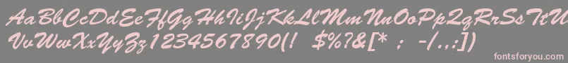 BrushScriptLt Font – Pink Fonts on Gray Background