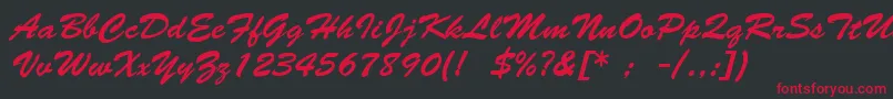 Police BrushScriptLt – polices rouges sur fond noir
