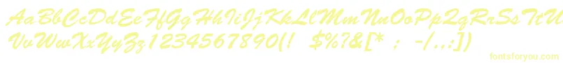 BrushScriptLt Font – Yellow Fonts on White Background